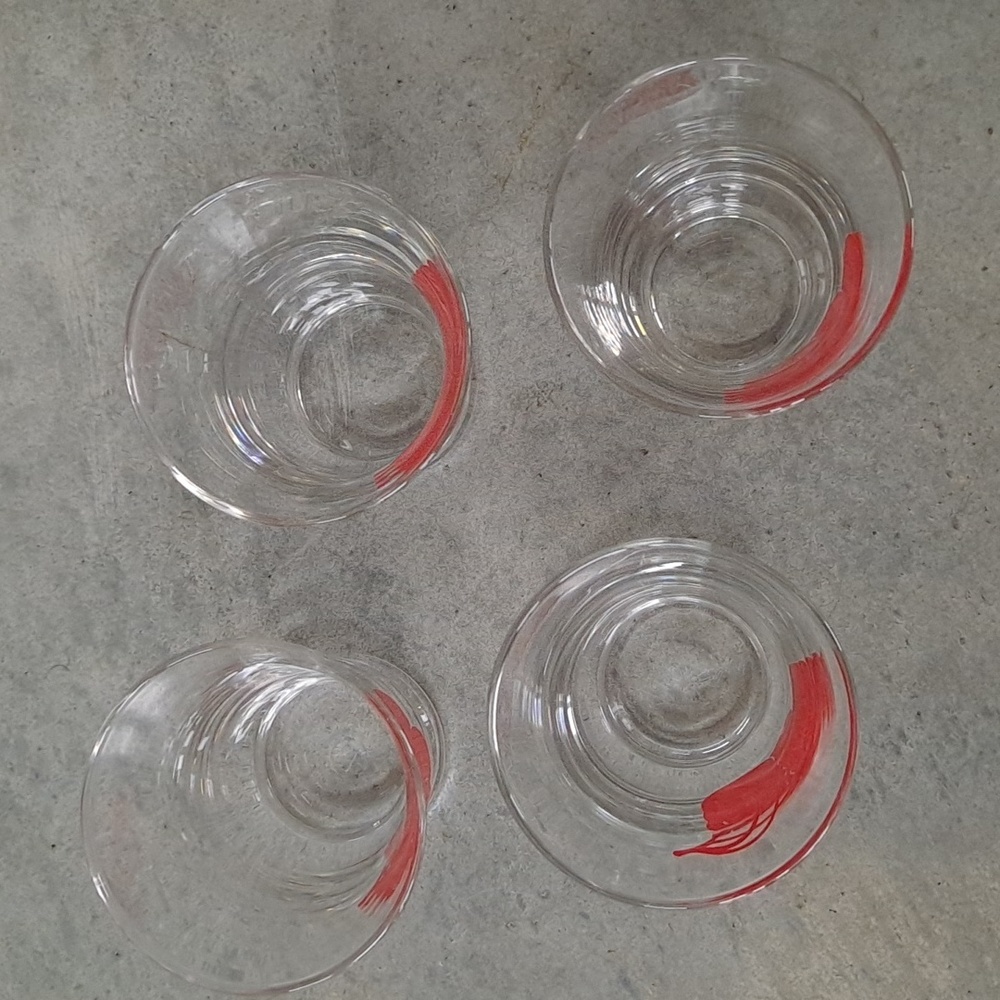 Vintage MCM Libbey Red Cherries Juice Glass | Shot Glass | Set of 4 - Picture 4 of 9